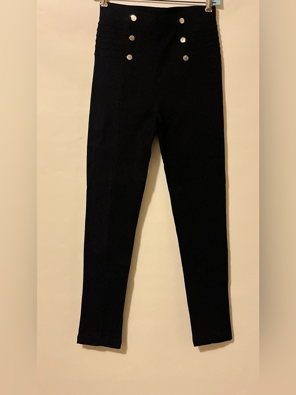 Fashion Nova Black High Rise Skinny Jeans Decorative Button Front Medium NWT